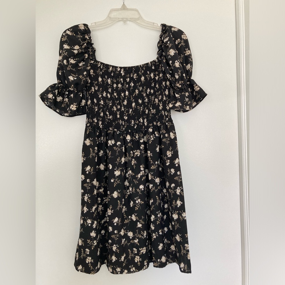 Black with white flowers sundress